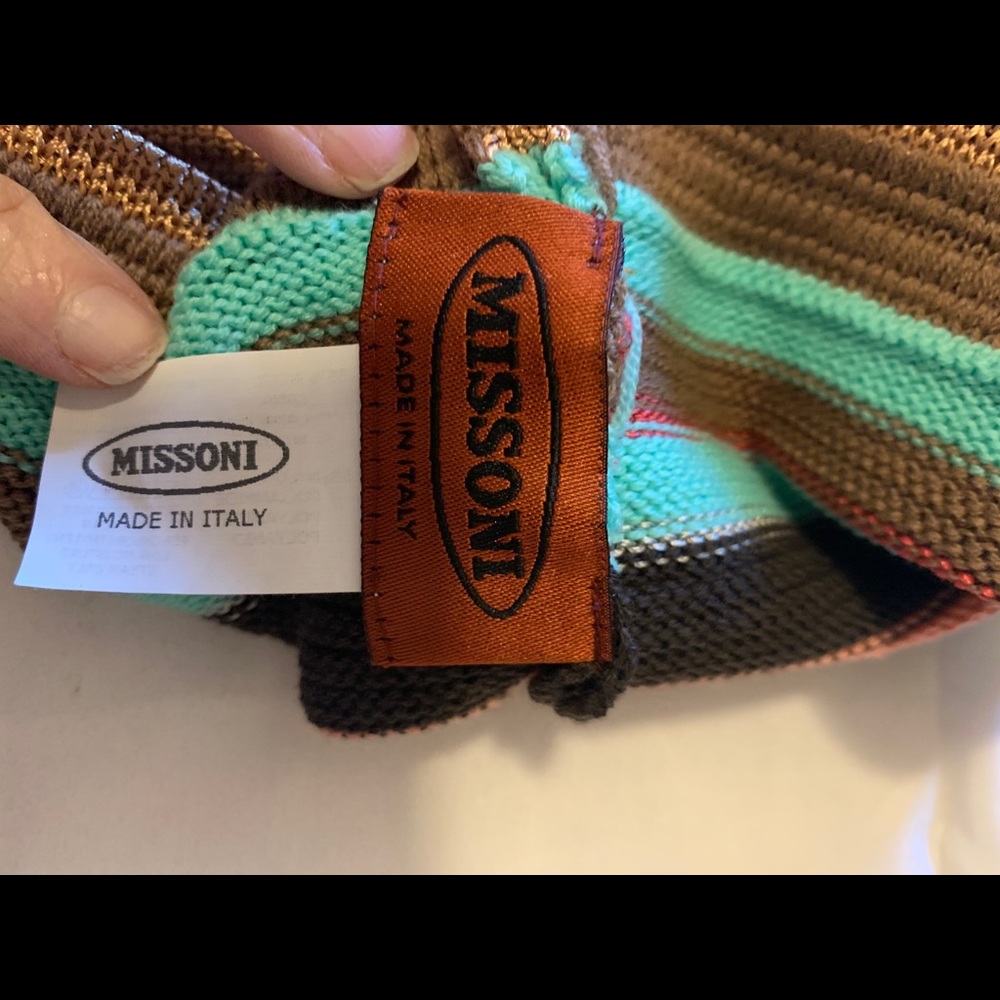 Missoni beanie hat and long skinny scarf set